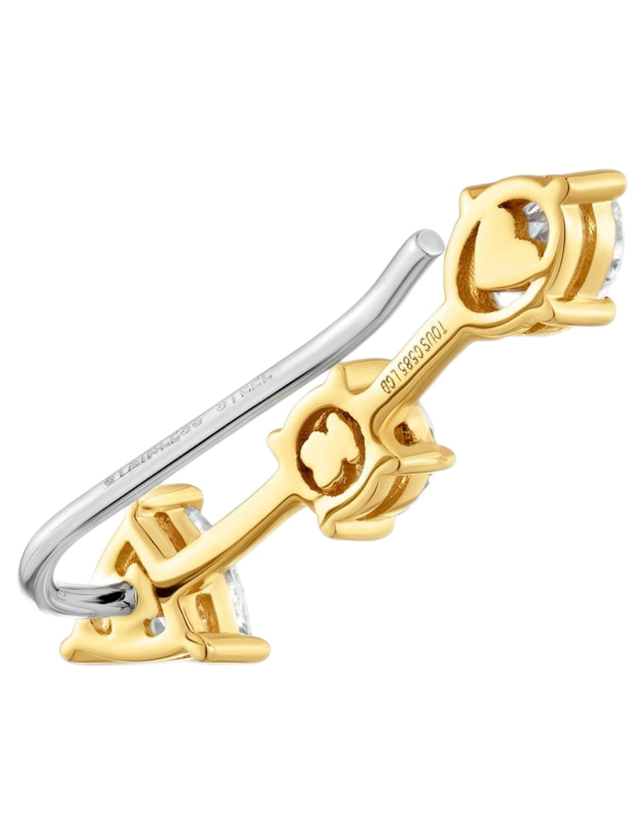Arete Shine LGD de oro 14 K con acabado brillante diamante 3
