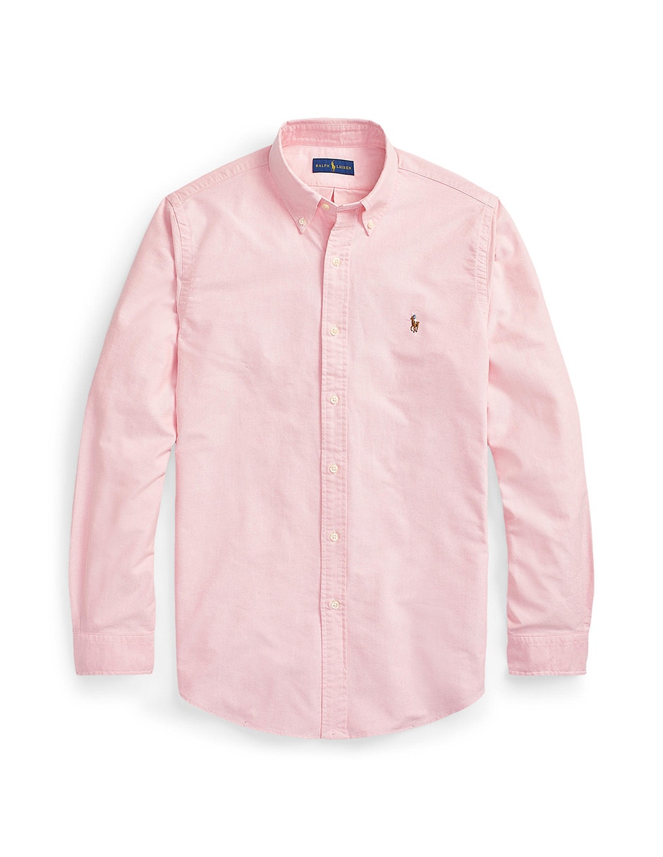 Camisa casual Polo Rl de algodón manga larga para hombre