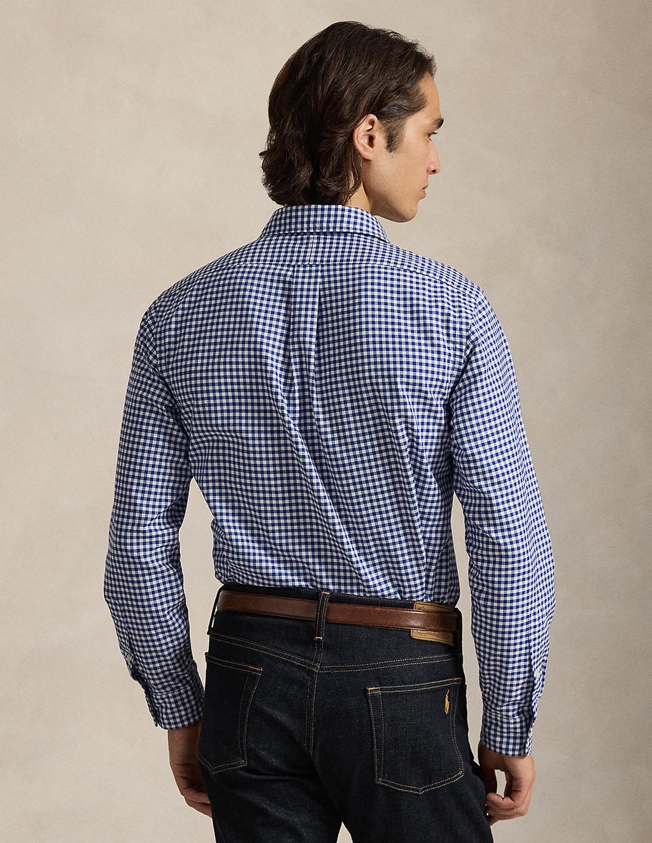 Camisa casual Polo Rl de algodón manga larga para hombre