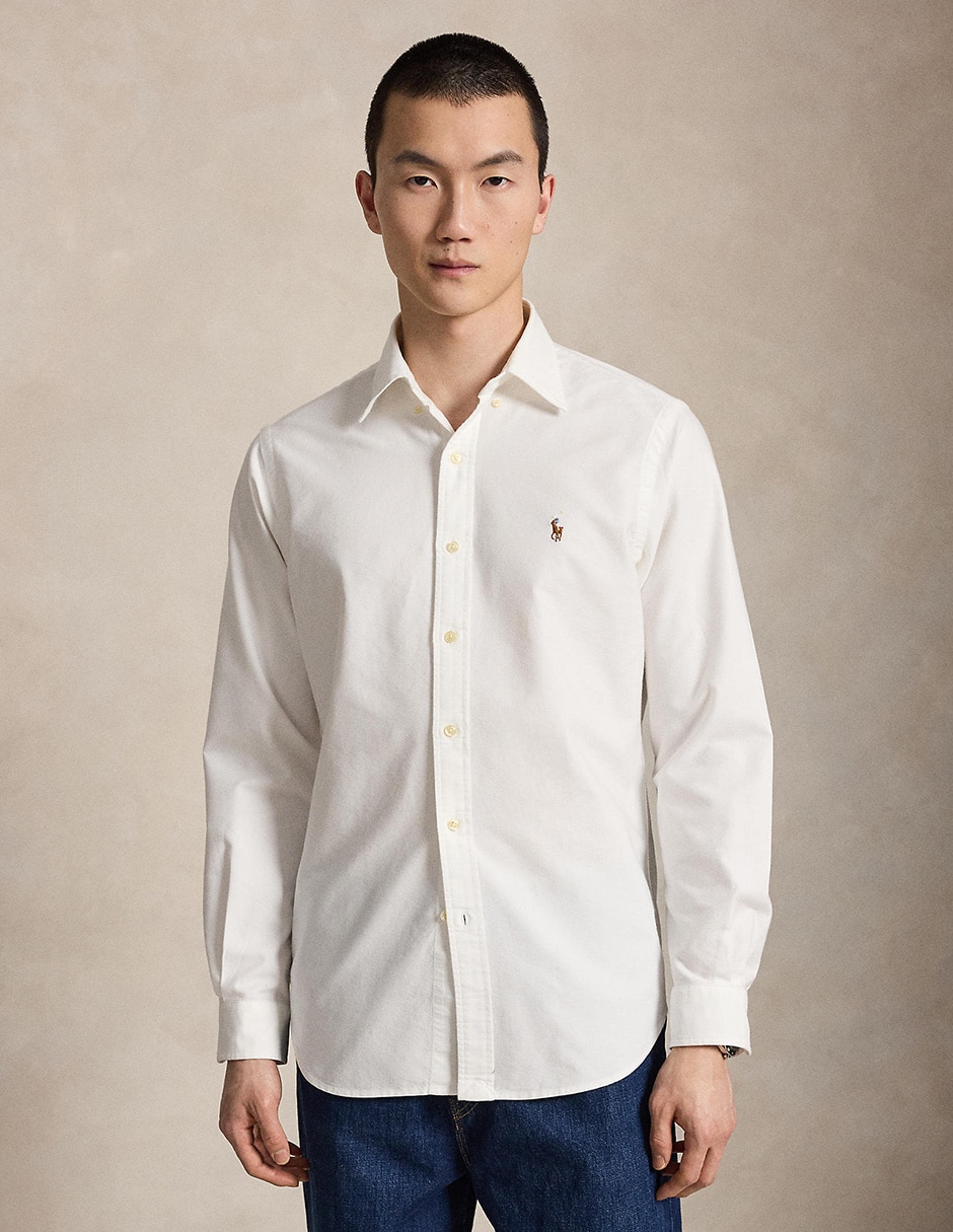 Camisa casual de algodón manga larga para hombre