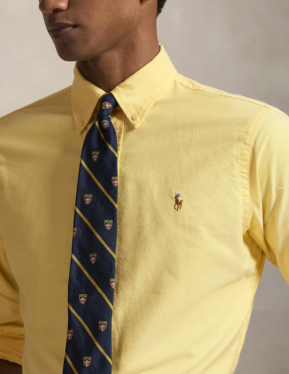 Camisa casual Polo Rl de algodón manga larga para hombre