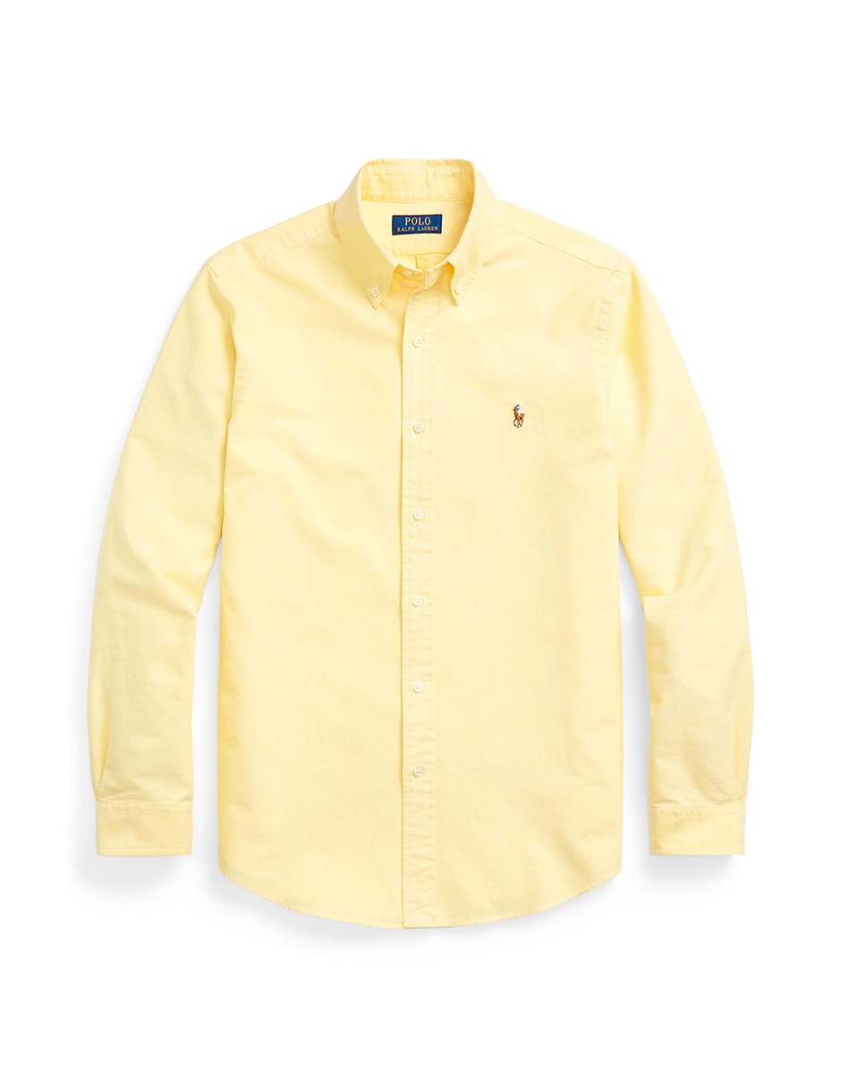 Camisa casual Polo Rl de algodón manga larga para hombre