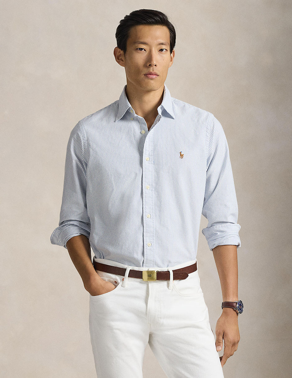 Camisa casual Polo Ralph Lauren de algodón manga larga para hombre