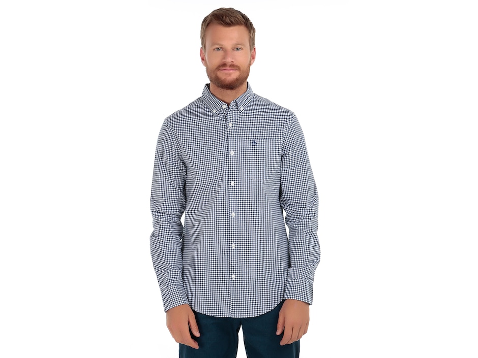 Camisa de vestir de algodón manga larga para hombre