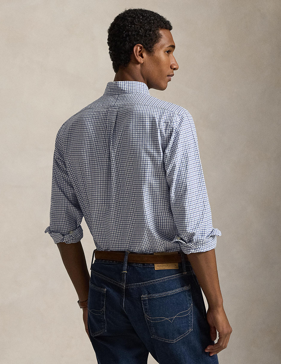 Camisa casual polo ralph lauren de algodón manga larga para hombre