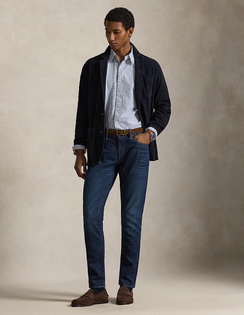 Camisa casual polo ralph lauren de algodón manga larga para hombre