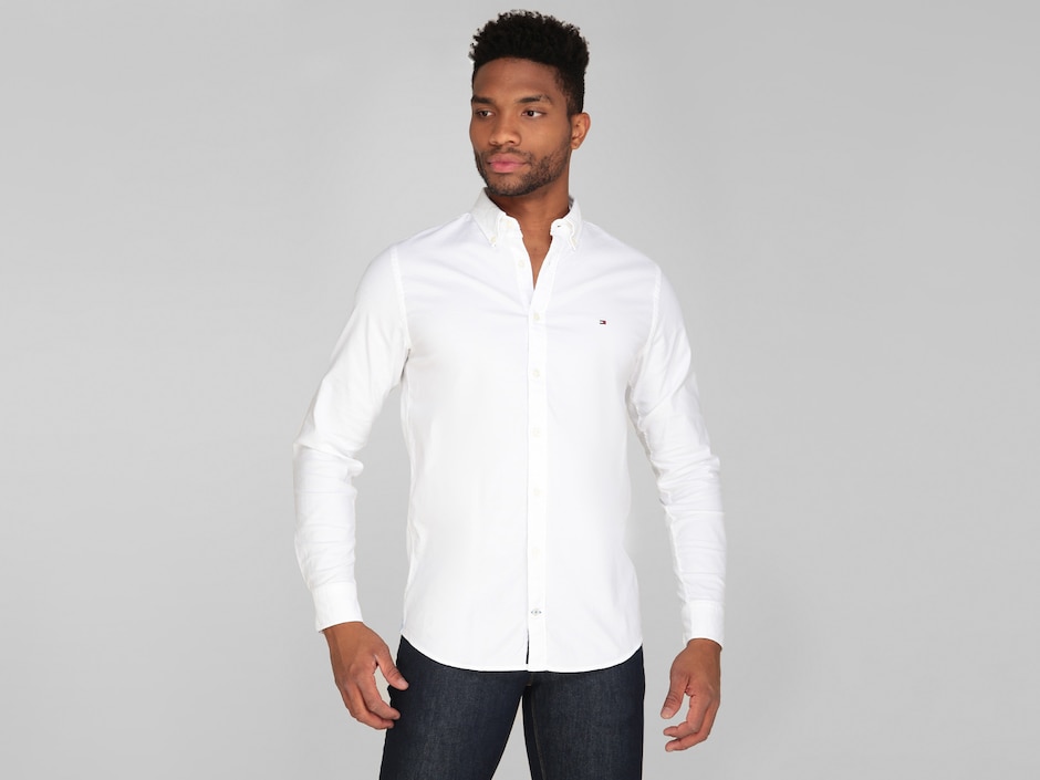 Camisa casual Tommy Hilfiger de algodón manga larga para hombre