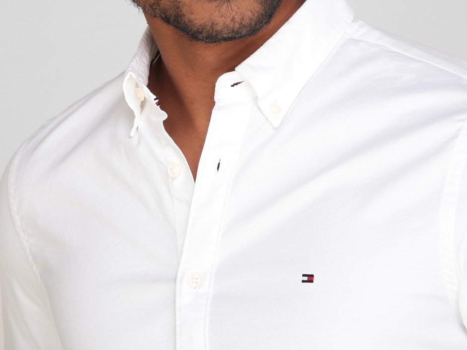 Camisa casual Tommy Hilfiger de algodón manga larga para hombre