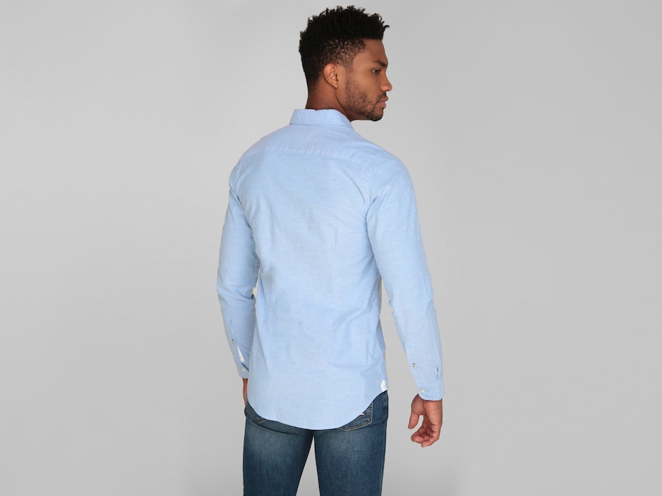 Camisa casual Hilfiger de algodón manga larga para hombre 2