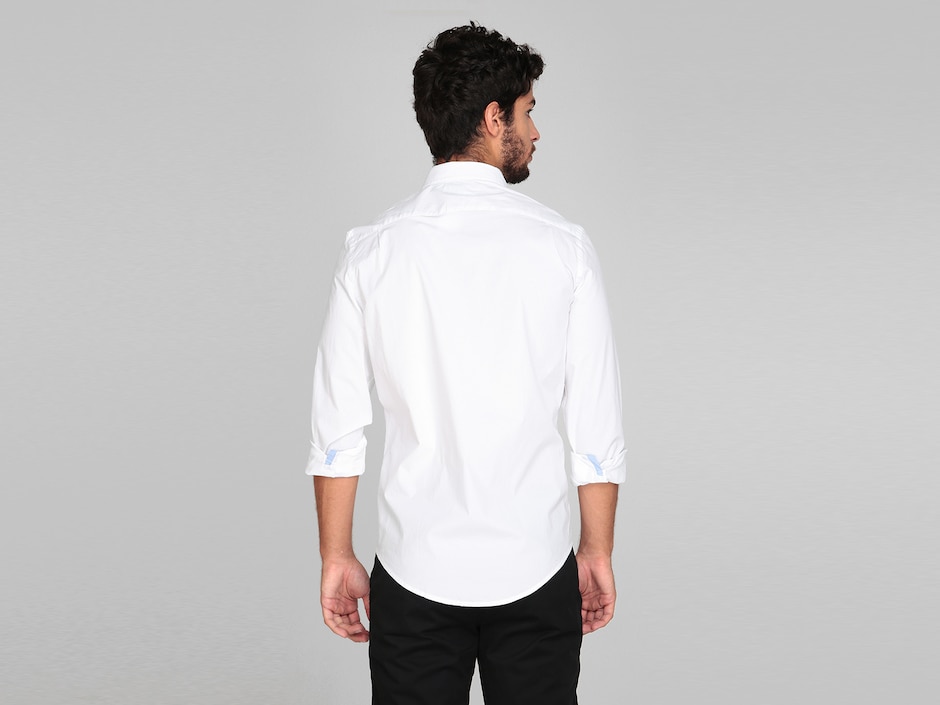 Camisa casual Hilfiger de algodón manga larga para hombre 2