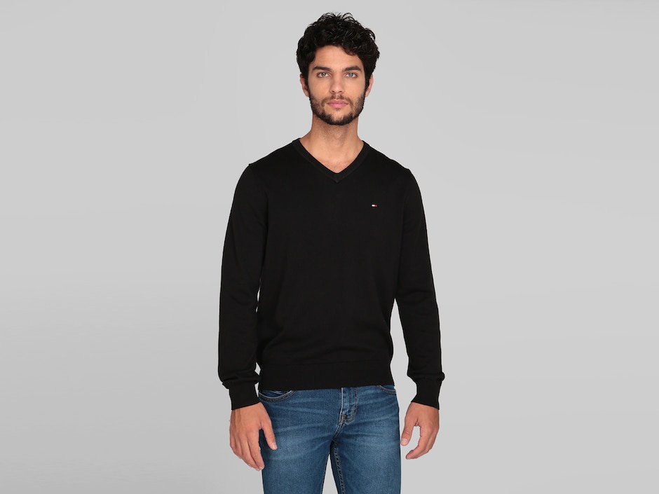 Suéter Hilfiger cuello V para hombre