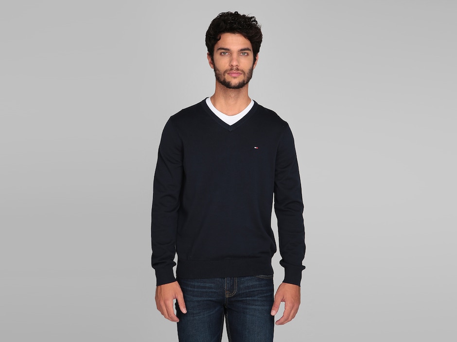 Suéter Hilfiger cuello V para hombre