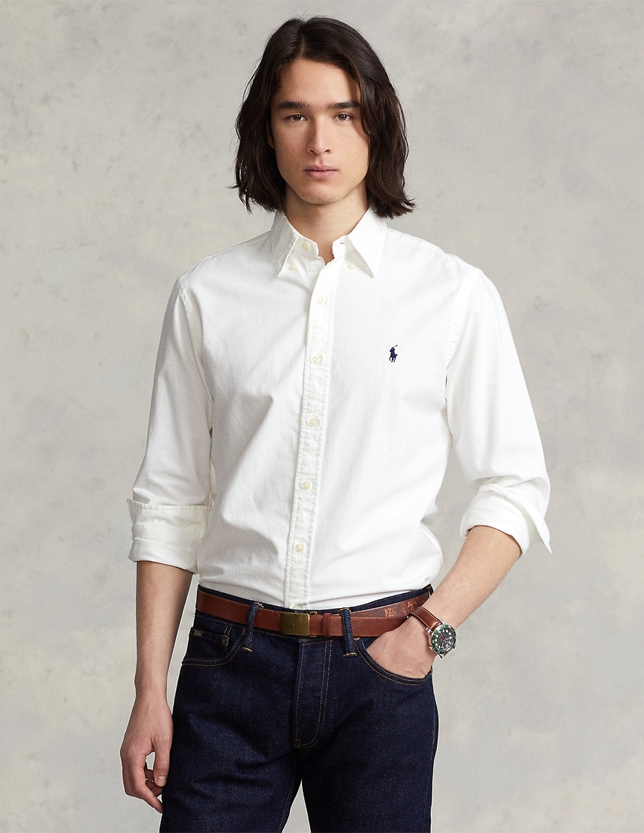 Camisa casual Polo Ralph Lauren de algodón manga larga para hombre 1