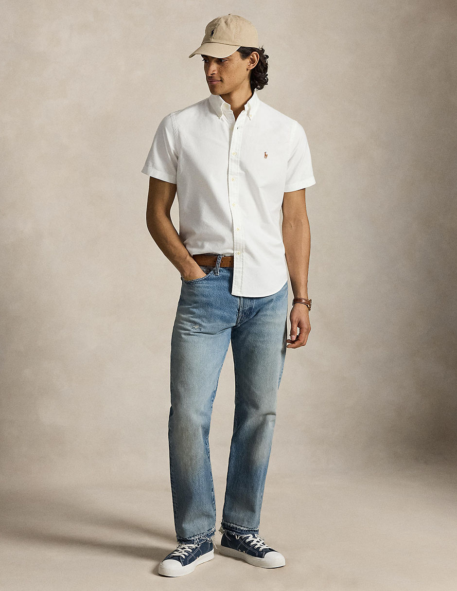 Camisa casual Polo Ralph Lauren de algodón manga corta para hombre