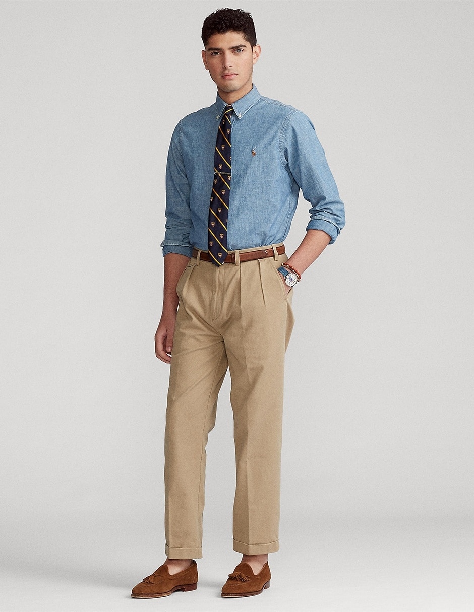 Camisa casual Polo Ralph Lauren de algodón manga larga para hombre