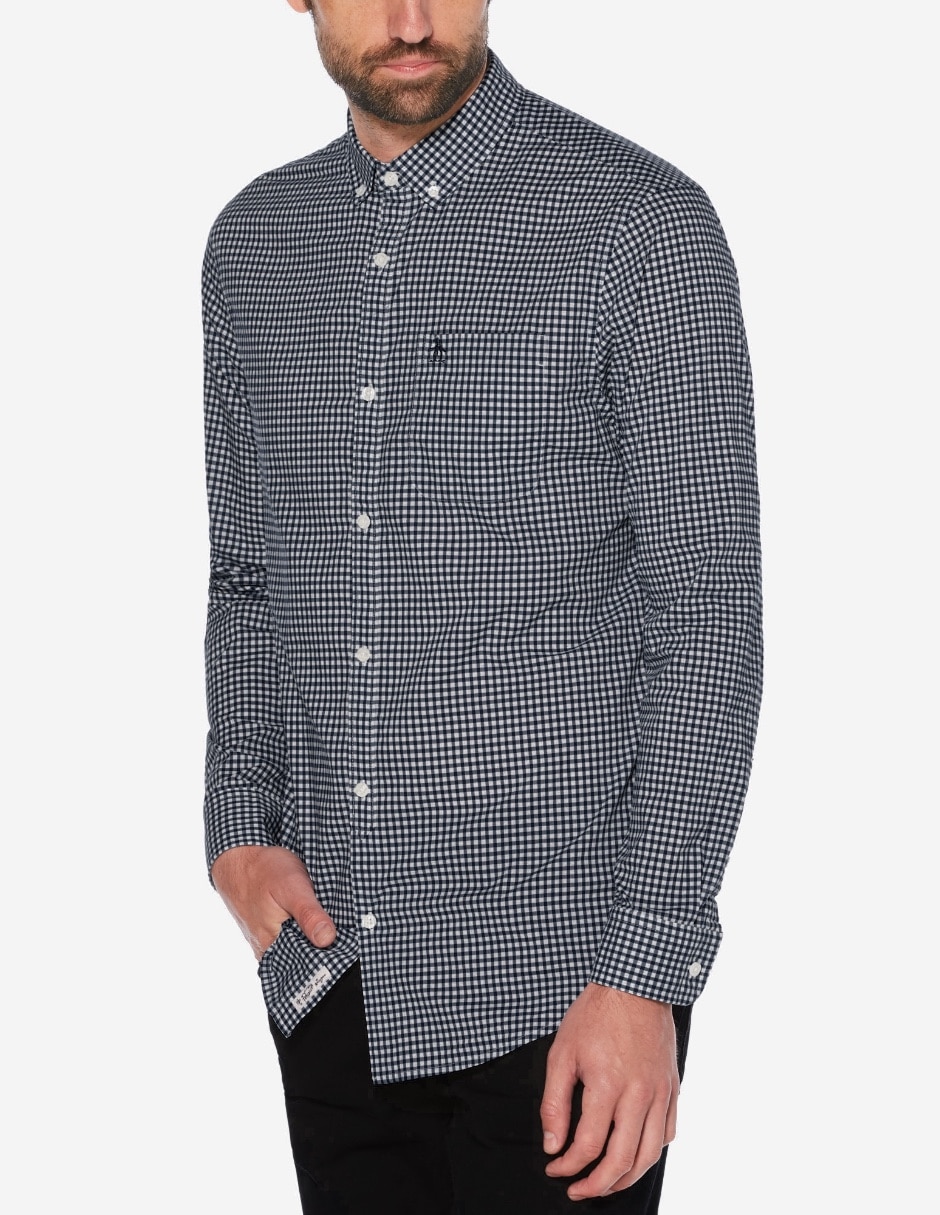 Camisa casual de algodón manga larga para hombre 1