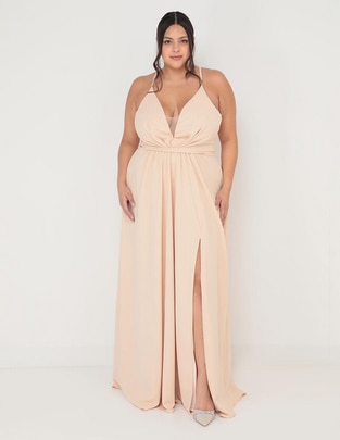 Vestido maxi de fiesta escote Profundo