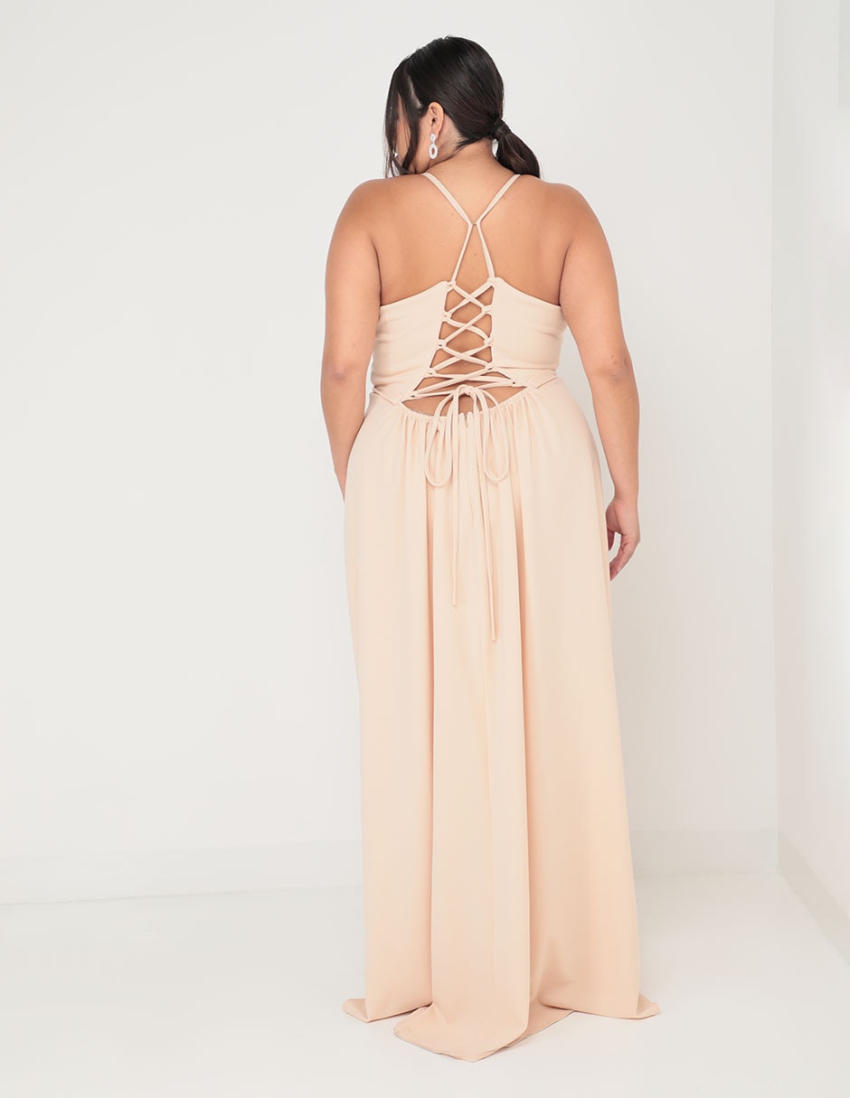 Vestido maxi de fiesta escote Profundo