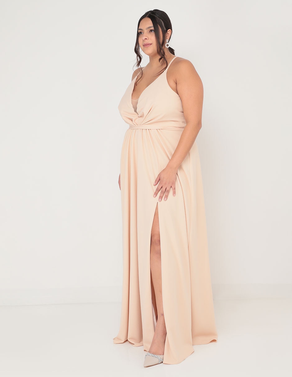 Vestido maxi de fiesta escote Profundo