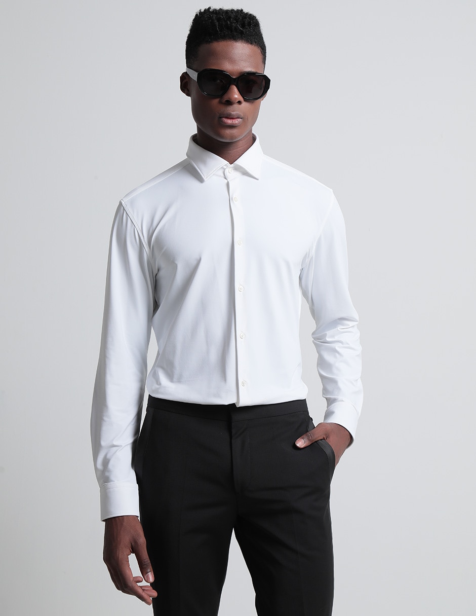 Camisa casual de algodón manga larga para hombre Camisa casual de algodón manga larga para hombre