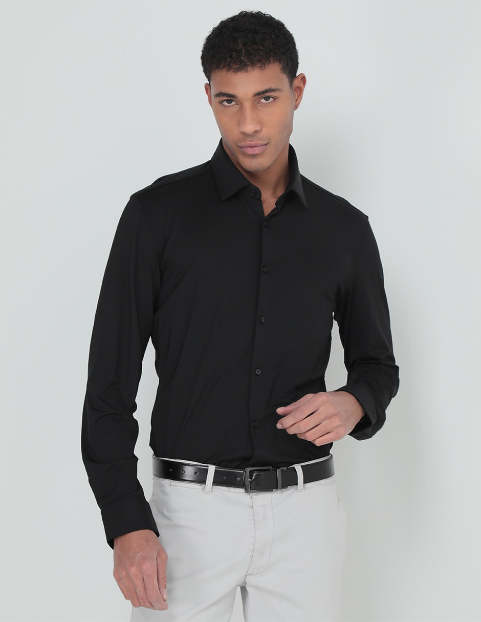 Camisa casual manga larga para hombre