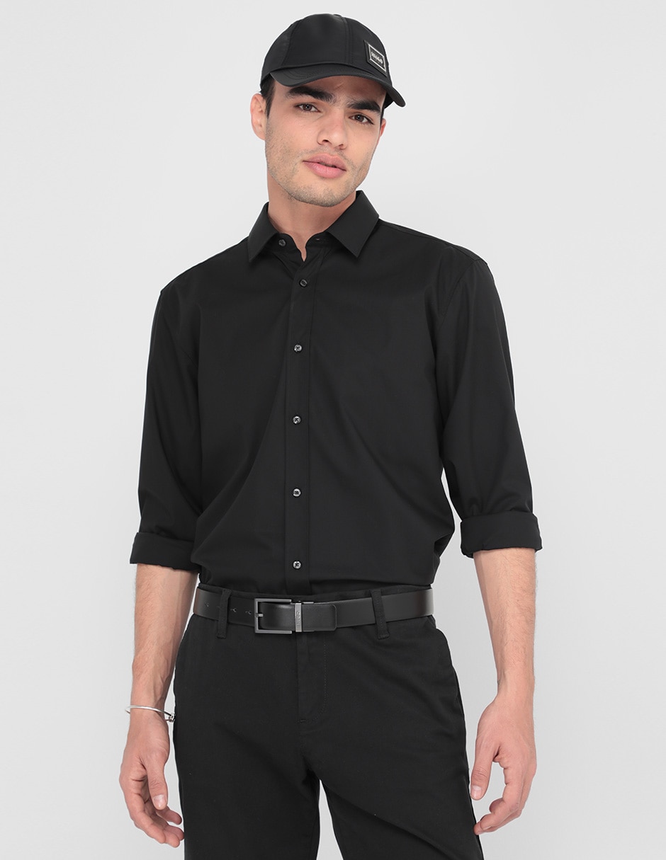 Camisa casual de algodón manga larga para hombre Camisa casual de algodón manga larga para hombre