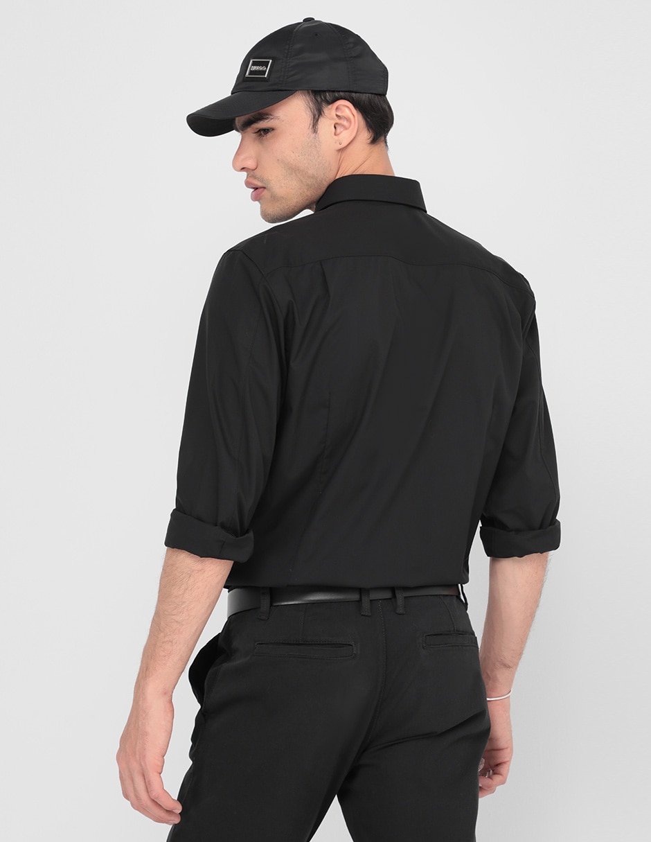 Camisa casual de algodón manga larga para hombre 4