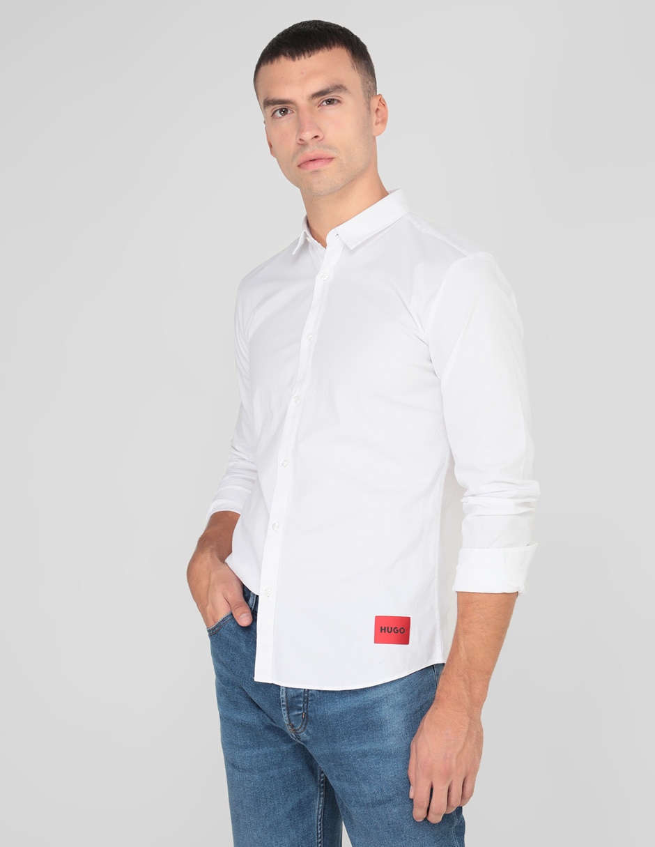 Camisa casual de algodón manga larga para hombre Camisa casual de algodón manga larga para hombre