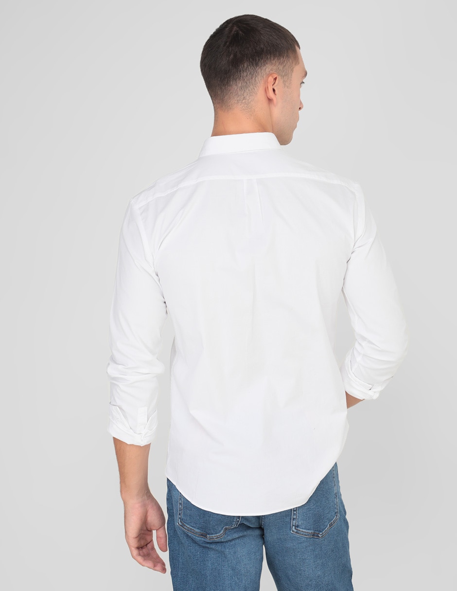 Camisa casual de algodón manga larga para hombre