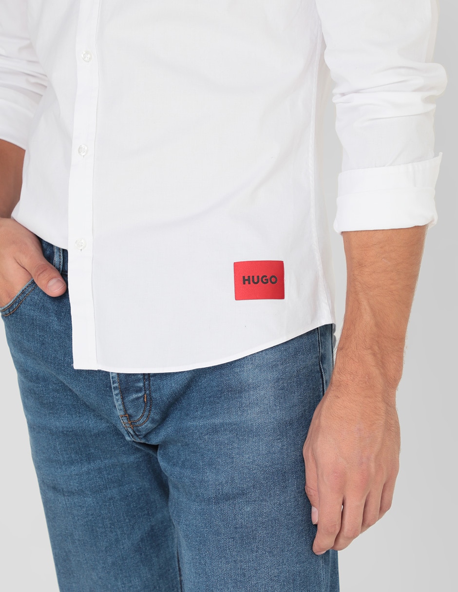 Camisa casual de algodón manga larga para hombre