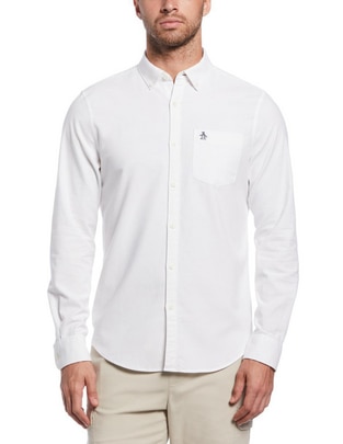 Camisa casual de algodón manga larga para hombre