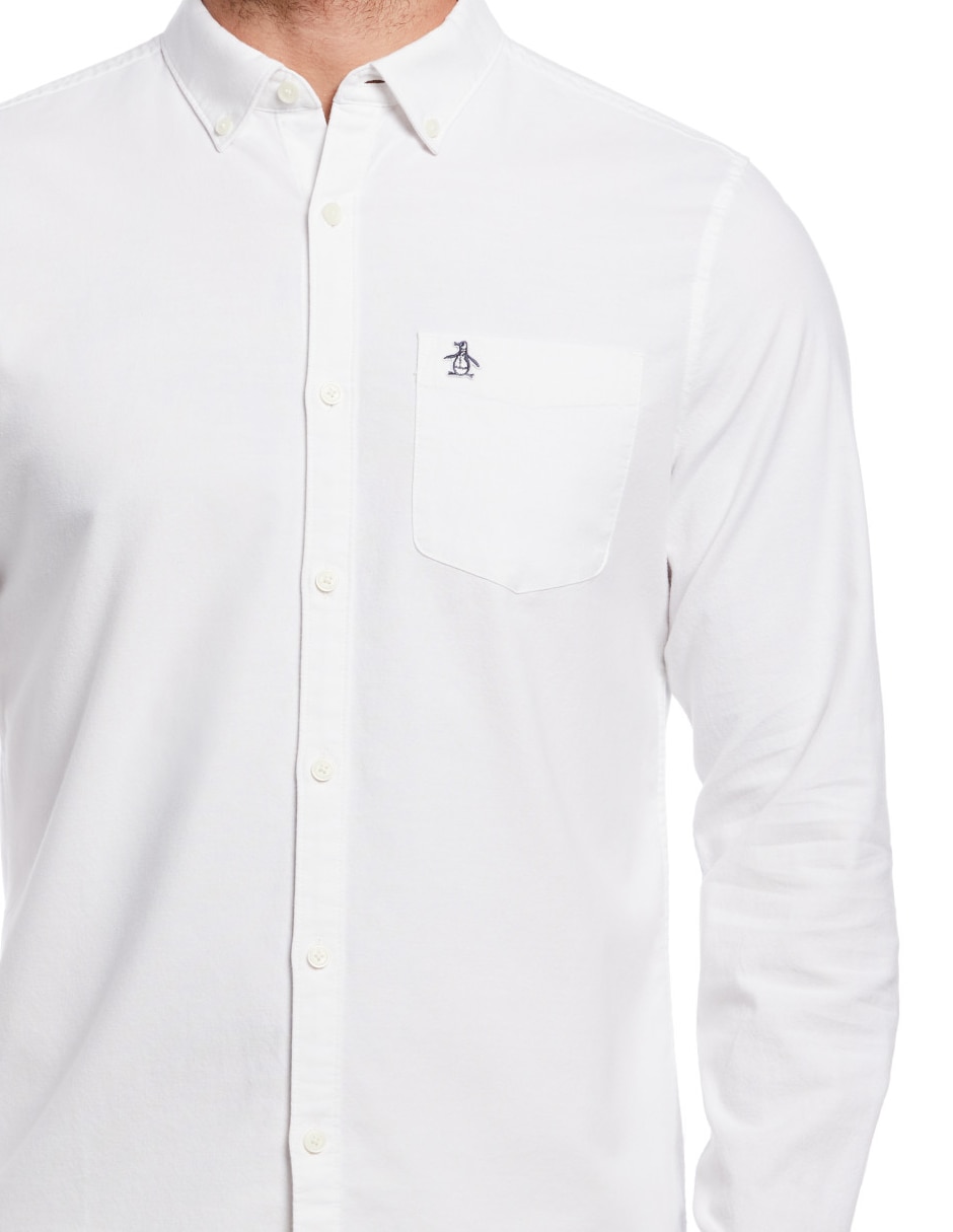 Camisa casual Original Penguin de algodón manga larga para hombre