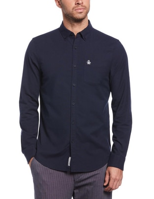 Camisa casual de algodón manga larga para hombre