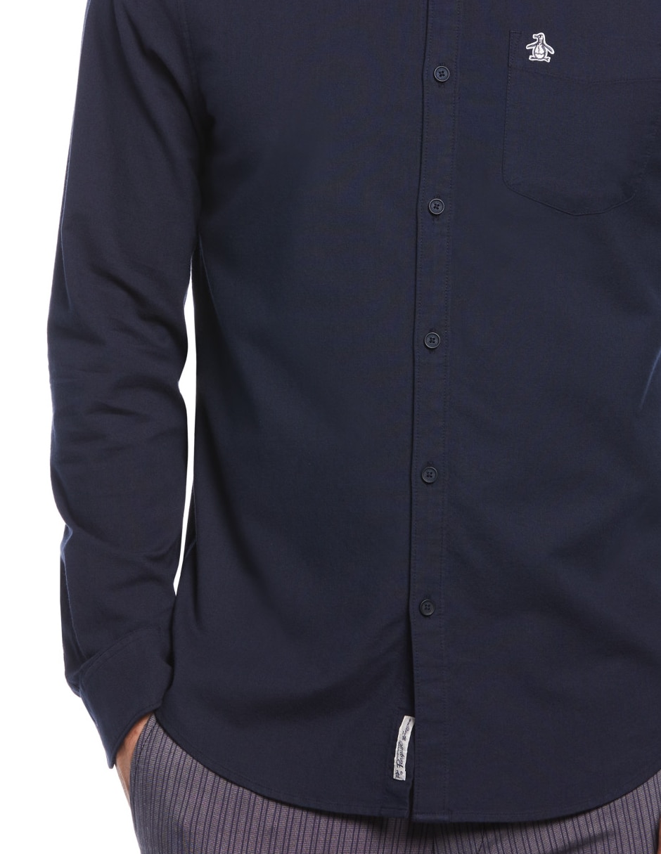 Camisa casual Original Penguin de algodón manga larga para hombre