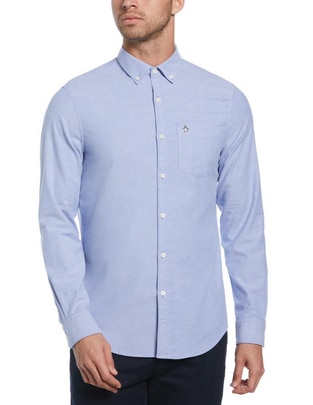 Camisa casual de algodón manga larga para hombre