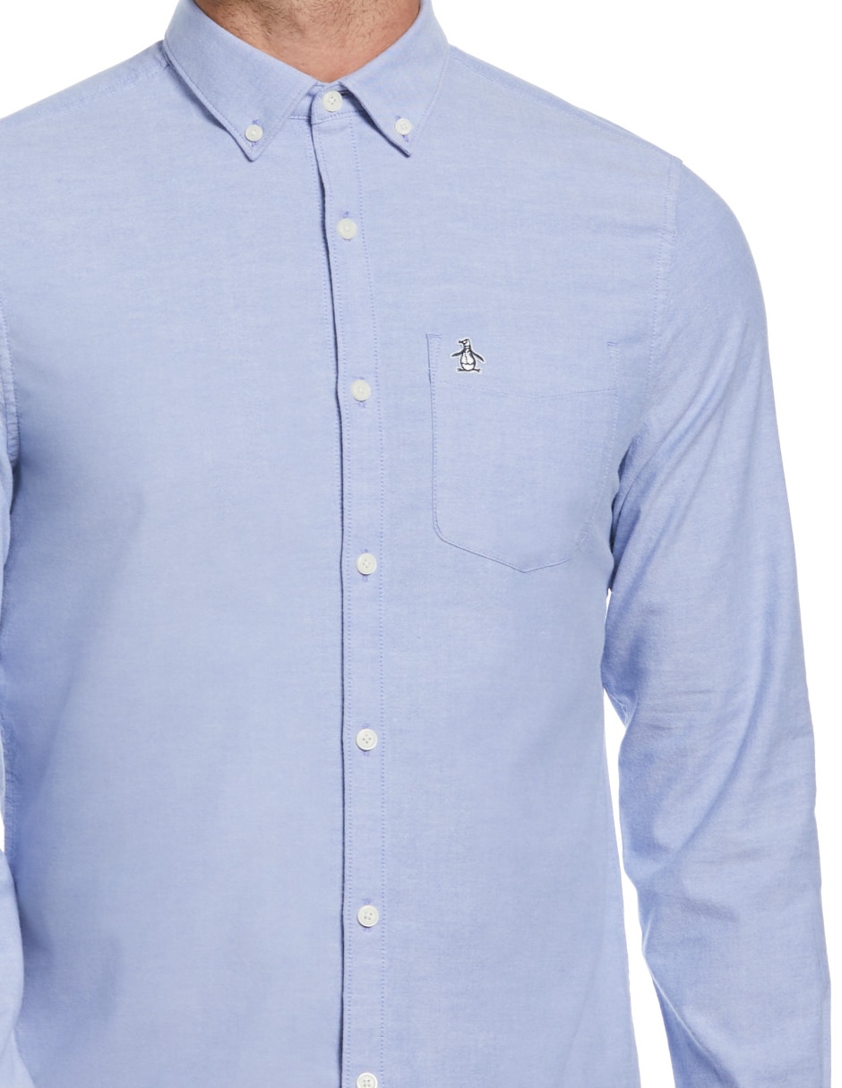 Camisa casual Original Penguin de algodón manga larga para hombre