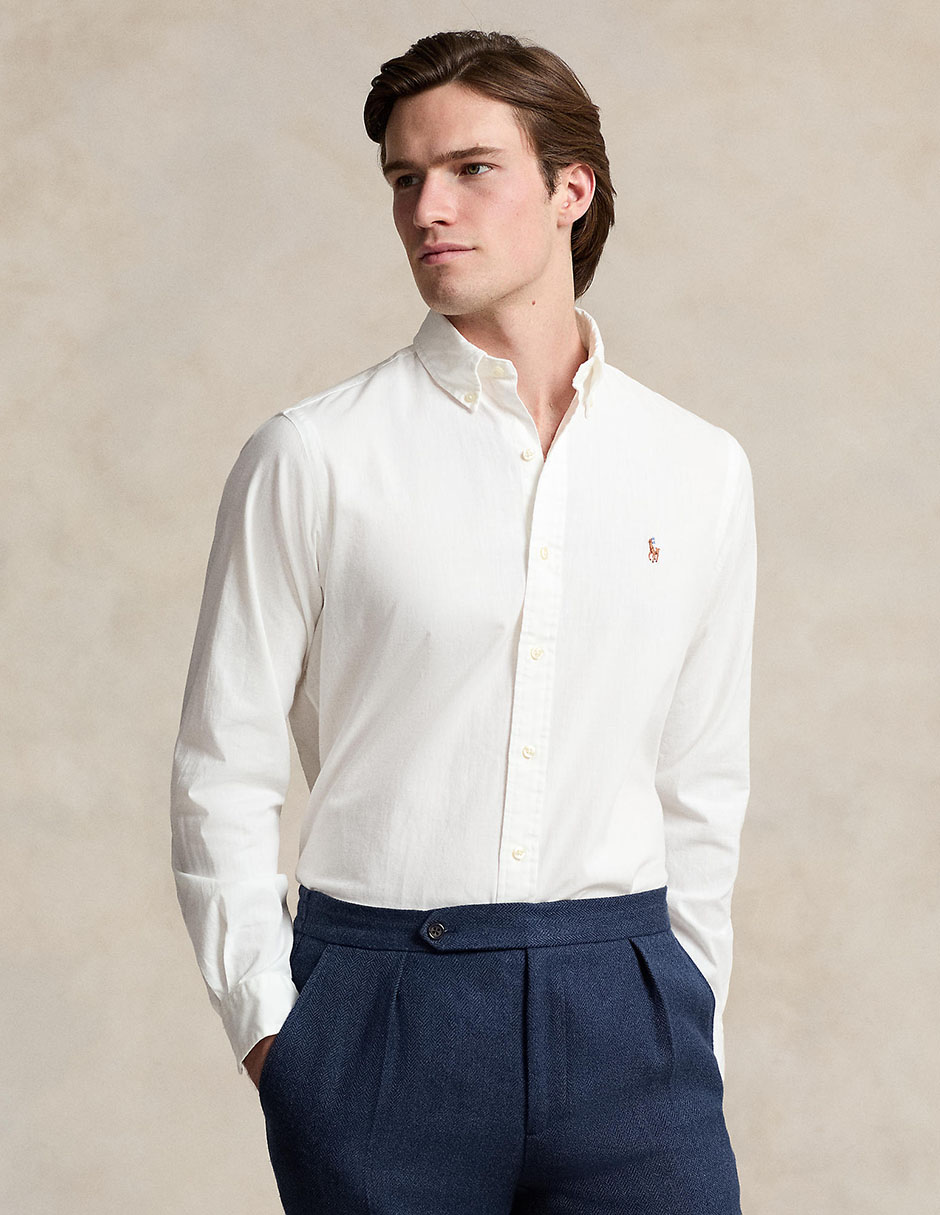 Camisa casual de algodón manga larga para hombre