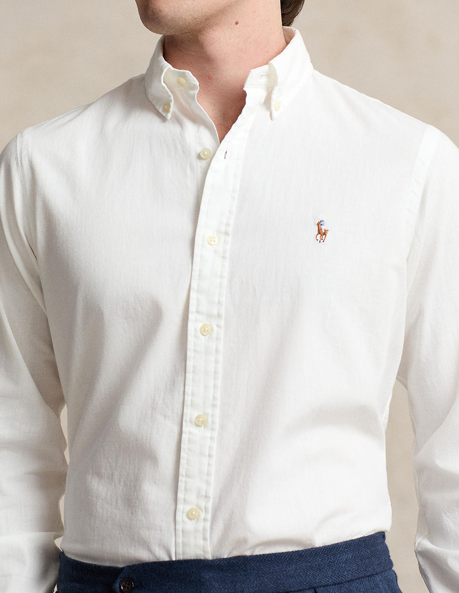 Camisa casual Polo Ralph Lauren de algodón manga larga para hombre