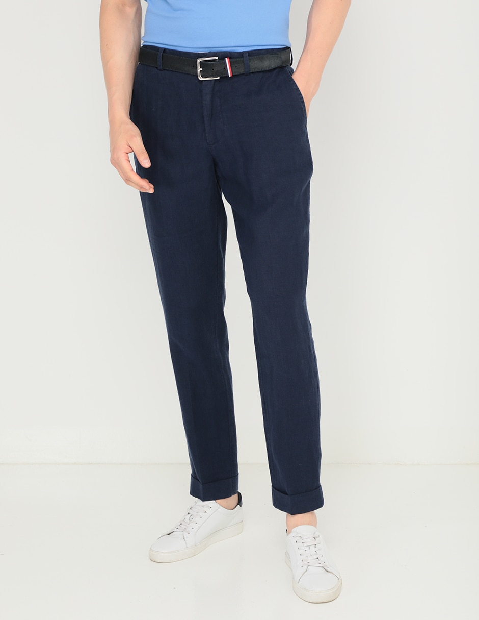 Pantalón casual chino recto Polo Rl de lino para hombre