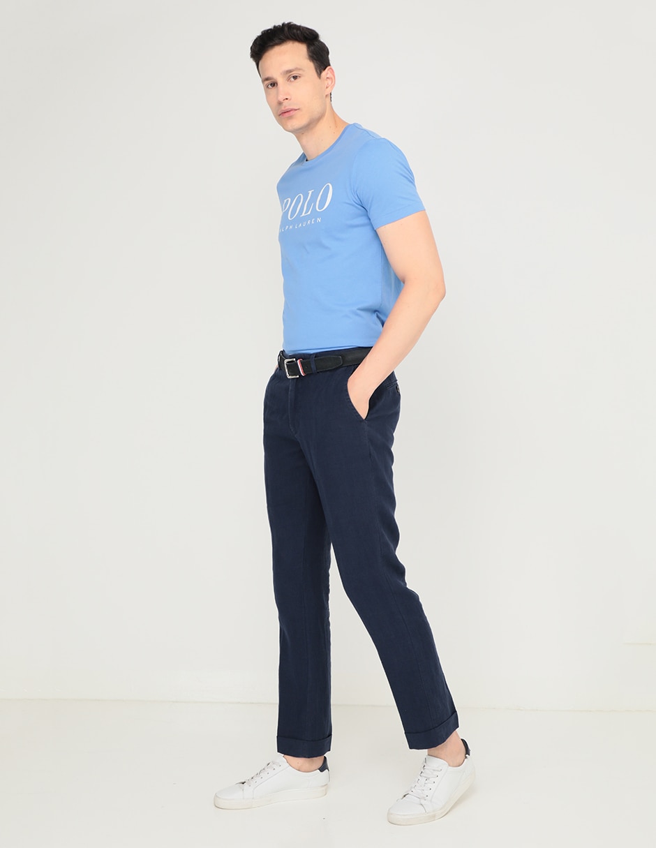 Pantalón casual chino recto Polo Rl de lino para hombre