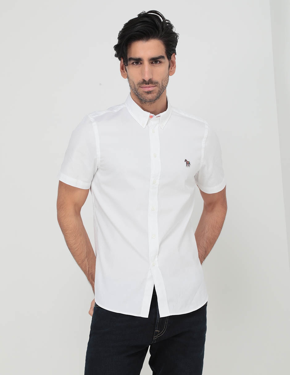 Camisa casual de algodón manga corta para hombre