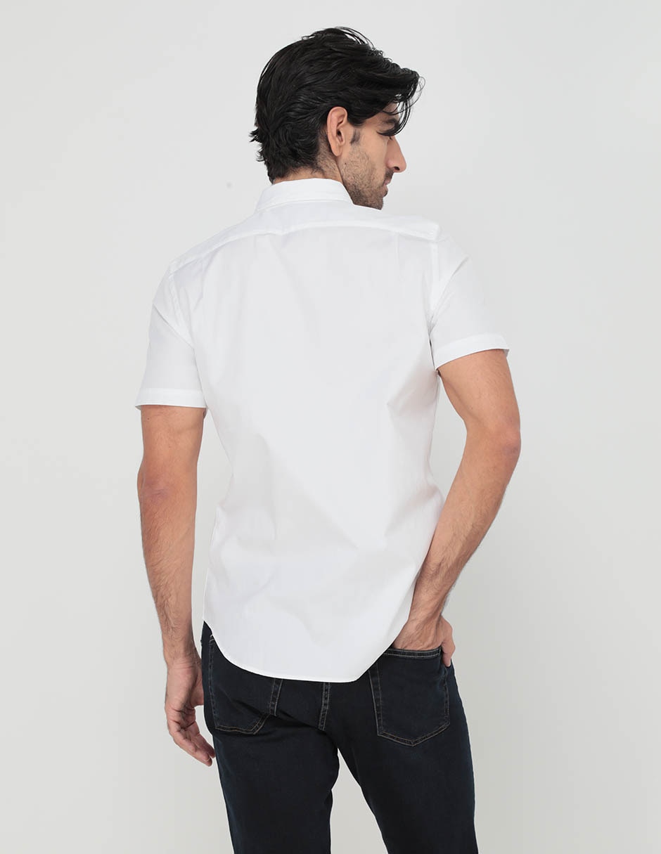 Camisa casual de algodón manga corta para hombre