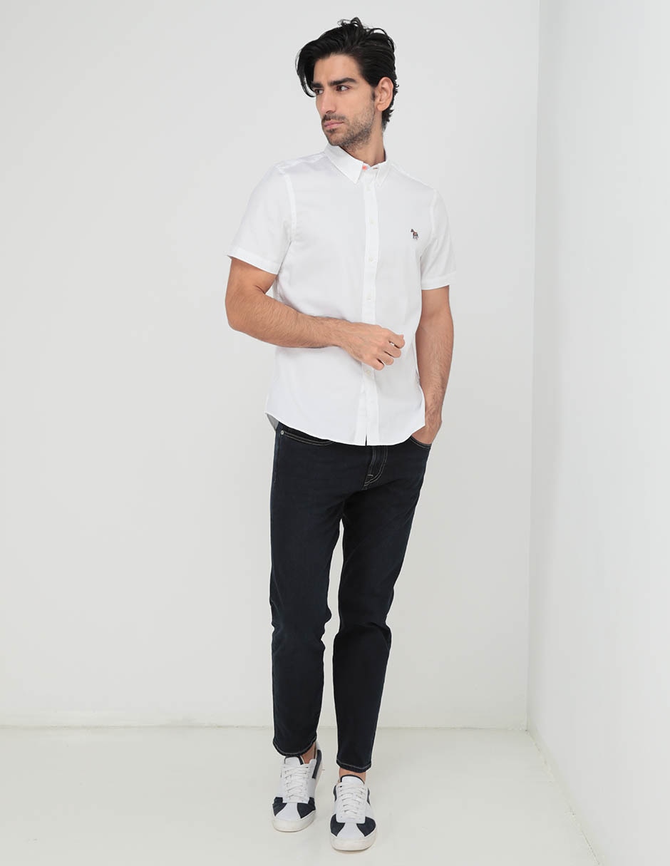 Camisa casual de algodón manga corta para hombre