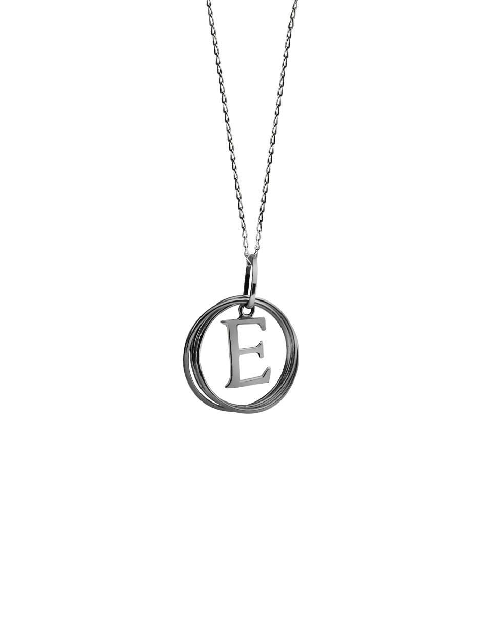 Collar de letra e de plata P 925 Collar de letra e de plata P 925