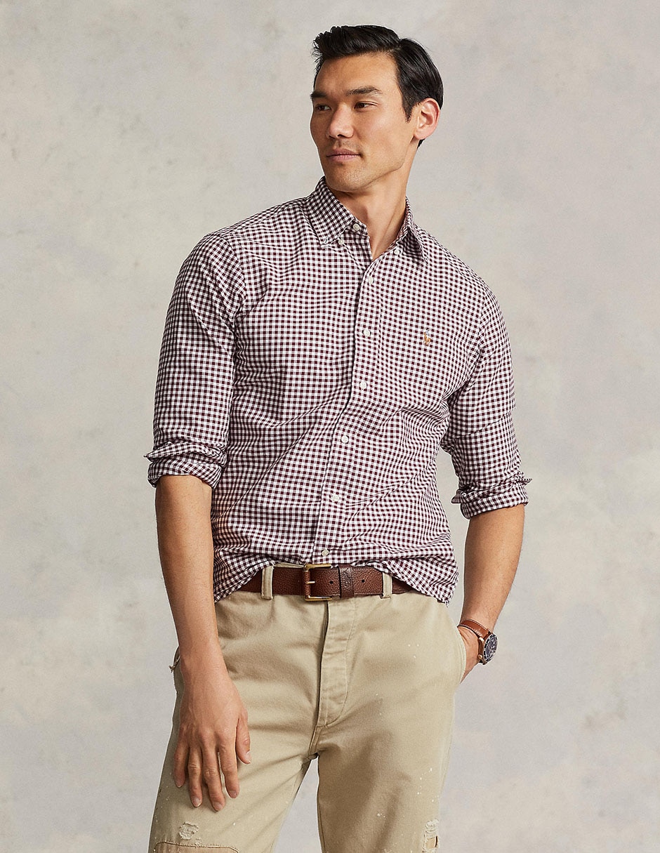 Camisa casual de algodón manga larga para hombre Camisa casual de algodón manga larga para hombre