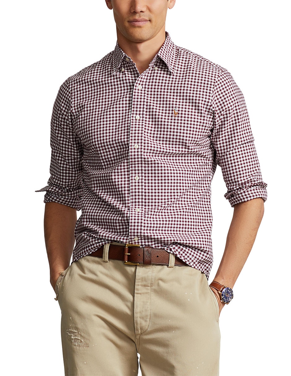 Camisa casual de algodón manga larga para hombre 8