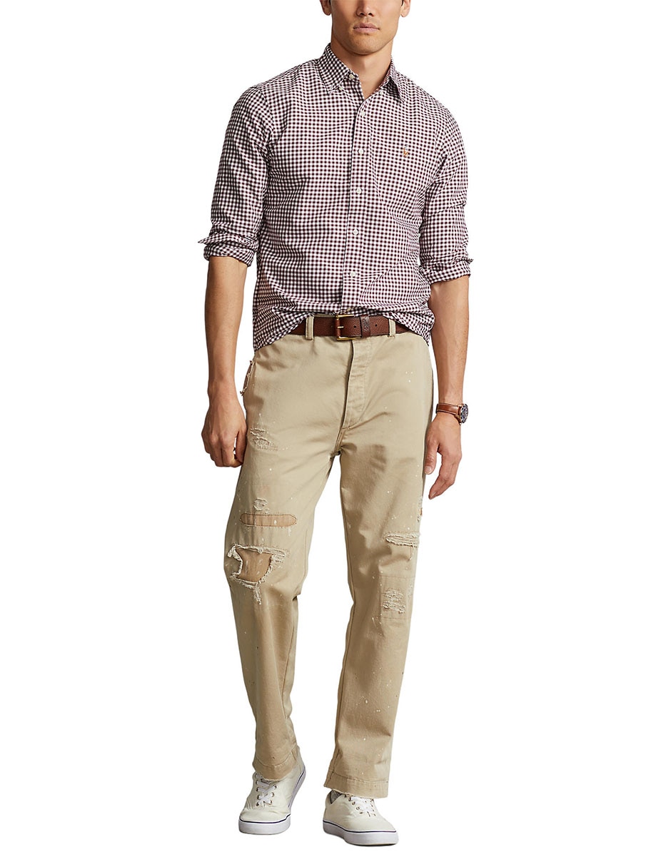 Camisa casual de algodón manga larga para hombre 10