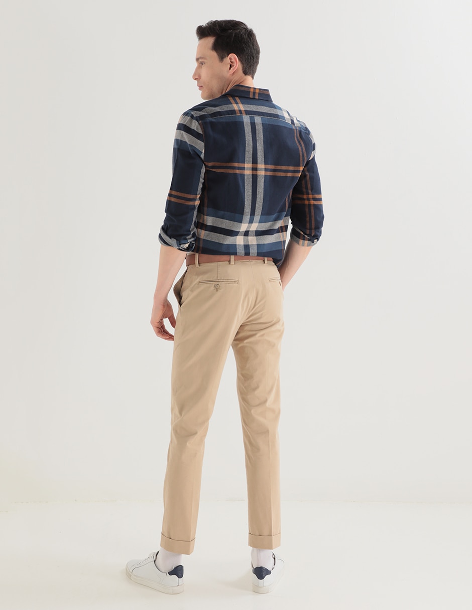 Pantalón chino slim de lino para hombre 4
