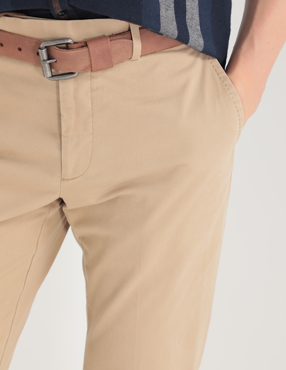 Pantalón chino slim de lino para hombre 2