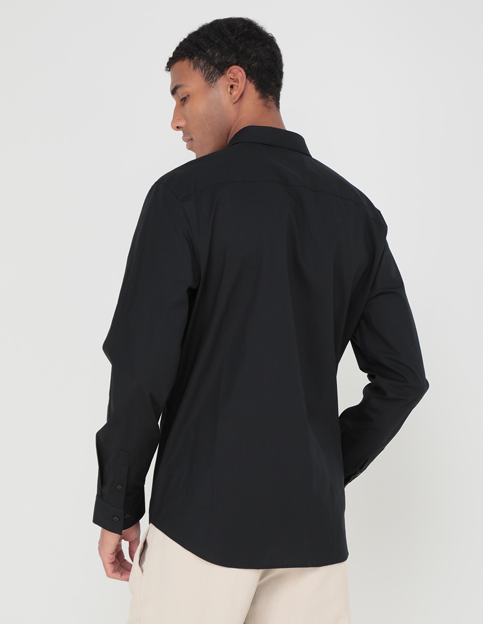 Camisa casual Calvin Klein de algodón manga larga para hombre 2
